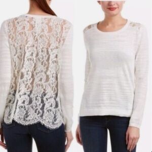 Cabi 5005 Cream Lightweight Lace
Sweater Small, Long Sleeve